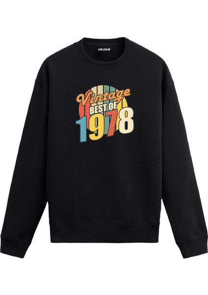 Best Of Vintage 1978 Limited Editiondoğum Tarihi Baskılı Doğum Günü Hediyesi Vintage Retro Sweatshirt