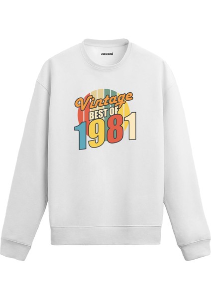 Best Of Vintage 1981 Limited Editiondoğum Tarihi Baskılı Doğum Günü Hediyesi Vintage Retro Sweatshirt