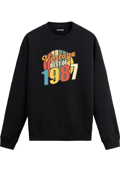 Best Of Vintage 1987 Limited Editiondoğum Tarihi Baskılı Doğum Günü Hediyesi Vintage Retro Sweatshirt