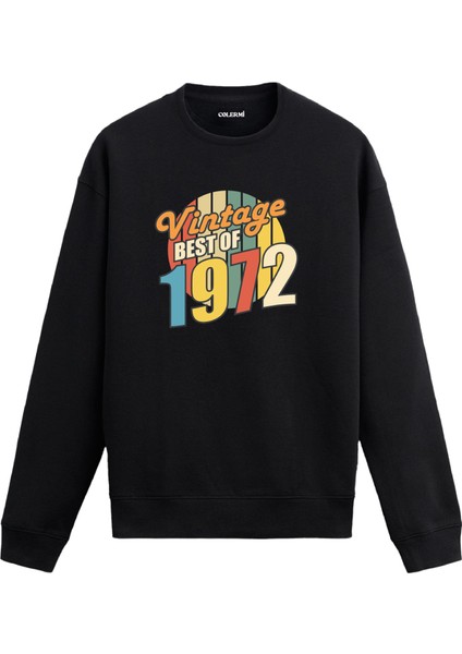 Best Of Vintage 1972 Limited Editiondoğum Tarihi Baskılı Doğum Günü Hediyesi Vintage Retro Sweatshirt