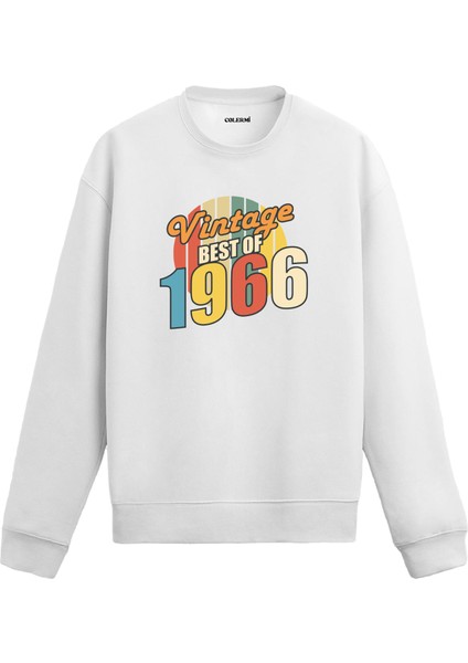 Best Of Vintage 1966 Limited Editiondoğum Tarihi Baskılı Doğum Günü Hediyesi Vintage Retro Sweatshirt