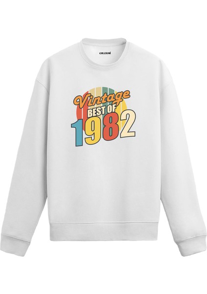 Best Of Vintage 1982 Limited Editiondoğum Tarihi Baskılı Doğum Günü Hediyesi Vintage Retro Sweatshirt