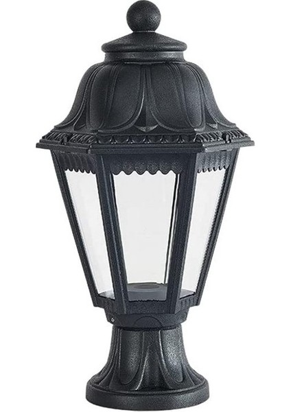 Uzmlight Fumagalli Bahçe Armatür Set Üstü E27 IP55 385X220MM ( Siyah-Şeffaf ) ( Mıkrolot/anna ) (1AD/18KL)