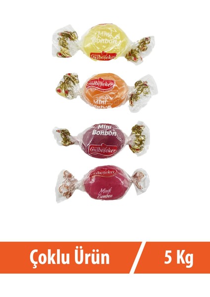 Meyveli Mini Bonbon Şeker 5x1 kg