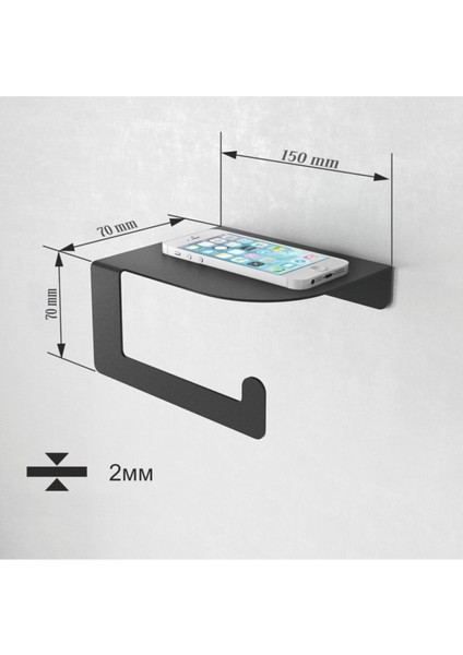 Tekno Trust Tuvalet Kağıtlığı, Wc Kağıtlık, Tuvalet Kağıdı Askısı, Metal Tuvalet Kağıtlık, Telefon Raflı