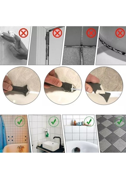 3'ü 1 Arada Fayans Derz Dolgu Kazıyıcı Sıyırıcı Silikon Sökücü ve Uygulayıcı Aparatı indirimleri