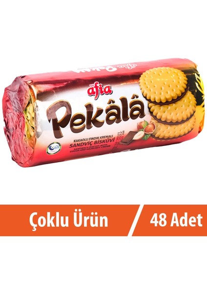 Pekala Kakaolu Fındık Kremalı Sandviç Bisküvi 48X200 gr