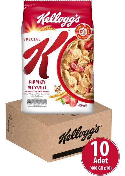 Special K Kırmızı Meyveli Kahvaltılık Tam Buğday ve Pirinç Gevreği 400 gr x 10 Adet