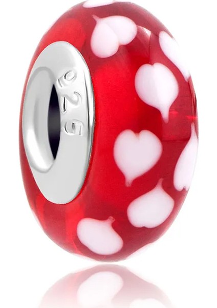 Kırmızı Kalp Murano Charm