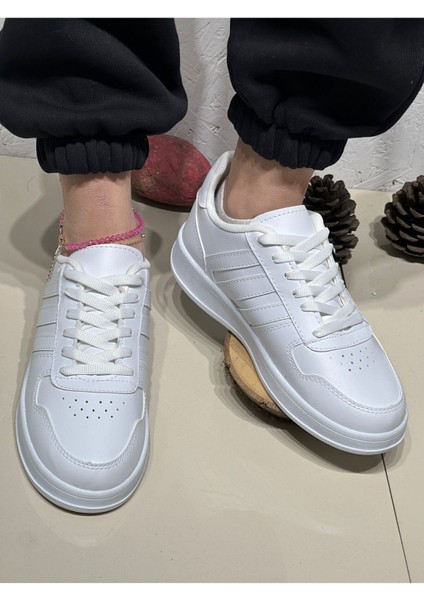 Unisex Su Geçirmez Yüzeye Sahip Kaymaz Tabanlı Bağcıklı Konforlu Sneaker Rahat Günlük Spor Ayakkabı