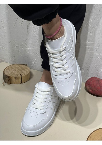 Unisex Su Geçirmez Yüzeye Sahip Kaymaz Tabanlı Bağcıklı Konforlu Sneaker Rahat Günlük Spor Ayakkabı