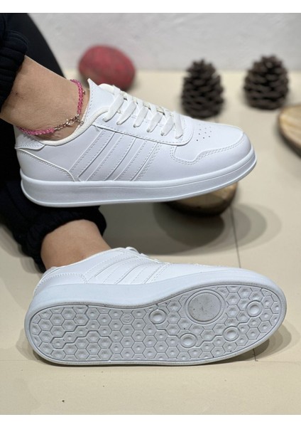 Unisex Su Geçirmez Yüzeye Sahip Kaymaz Tabanlı Bağcıklı Konforlu Sneaker Rahat Günlük Spor Ayakkabı