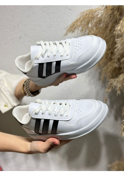 Unisex Su Geçirmez Yüzeye Sahip Kaymaz Tabanlı Bağcıklı Konforlu Sneaker Rahat Günlük Spor Ayakkabı