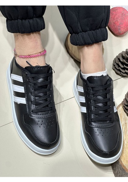 Unisex Su Geçirmez Yüzeye Sahip Kaymaz Tabanlı Bağcıklı Konforlu Sneaker Rahat Günlük Spor Ayakkabı