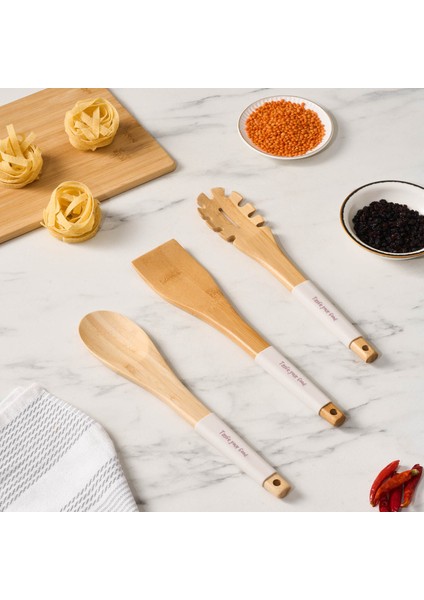 Harmony 3 Parça Ahşap Servis Seti Taupe