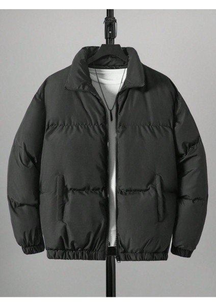 Unisex Oversize Siyah Waterproof Bomber Mont