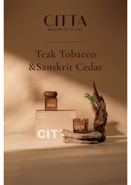 Cıtta Bloom Of Scent | Ground Serisi | 2'li Hediye Seti Oda Kokusu ve Mum | 150 ml Oda Kokusu