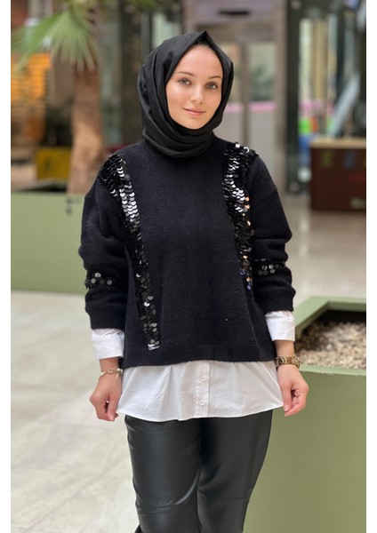 Missemramiss 4653 Pullu Gömlek Garni Angora Tunik