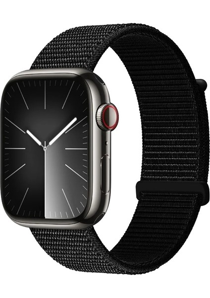 Apple Watch 5 6 7 8 9 10 Uyumlu 44 45 46 49MM Kumaş Hasır Cırtlı Kordon