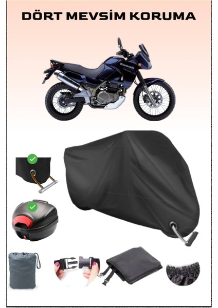 Kawasaki Kle 500 Için Arka Çanta Ve Kilit Uyumlu Siyah Motosiklet Branda, Güvenli