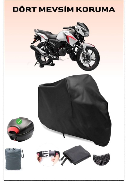 Tvs Apache Rtr 160 Arka Çanta Uyumlu Siyah Motosiklet Branda Su Geçirmez Dayanıklı Kumaş