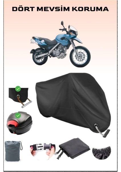 Bmw F 650 Için Arka Çanta ve Kilit Uyumlu Siyah Motosiklet Branda, Güvenli