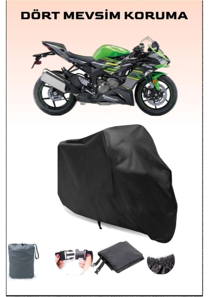 Kawasaki Ninja Zx-6R Uyumlu Siyah Motorsiklet Branda, Motor Örtüsü