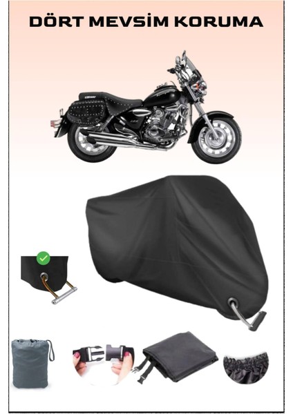 Keeway Super Light 150 Için Kilit Uyumlu Siyah Motosiklet Branda, Güvenli, Su Geçirmez