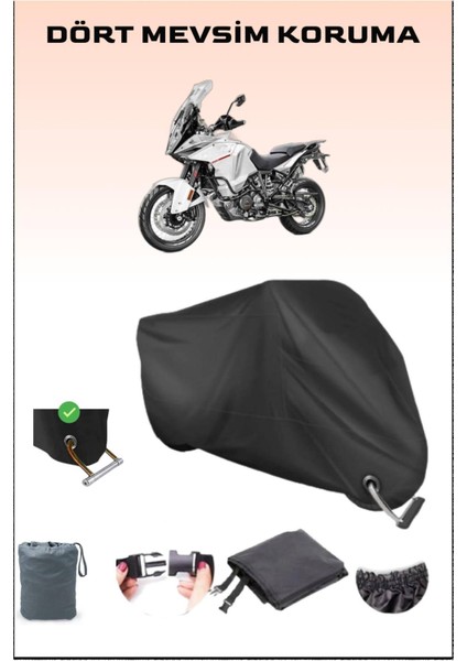 Ktm 1290 Super Adventure T Için Kilit Uyumlu Siyah Motosiklet Branda, Güvenli, Su Geçirmez