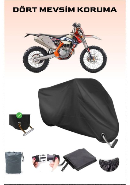 Ktm 450 Exc-F Six Days Için Kilit Uyumlu Siyah Motosiklet Branda, Güvenli, Su Geçirmez