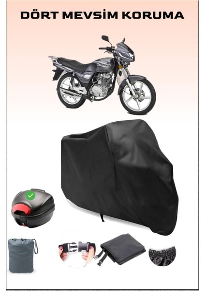 Kanuni Windys 150 Lx Arka Çanta Uyumlu Siyah Motosiklet Branda Su Geçirmez Dayanıklı Kumaş