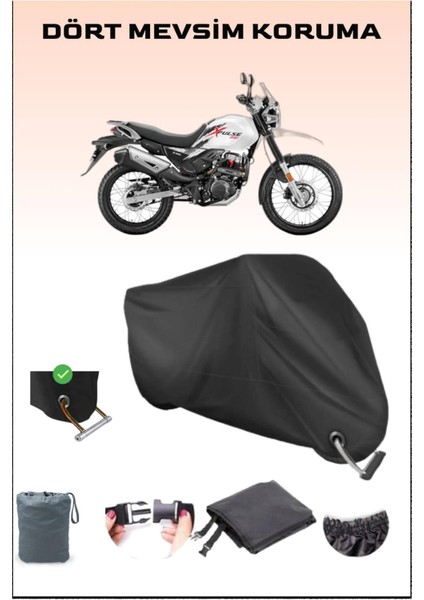 Hero Xpulse 200 Için Kilit Uyumlu Siyah Motosiklet Branda, Güvenli, Su Geçirmez
