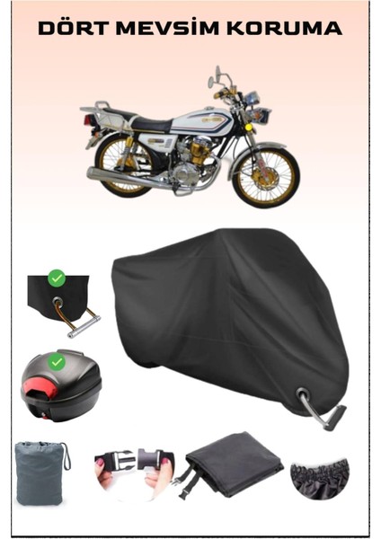 Kuba Çita 100R Gold Için Arka Çanta Ve Kilit Uyumlu Siyah Motosiklet Branda, Güvenli