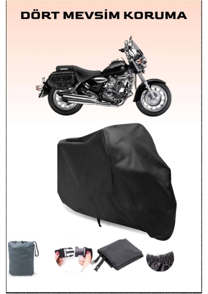 Keeway Super Light 150 Uyumlu Siyah Motorsiklet Branda, Motor Örtüsü