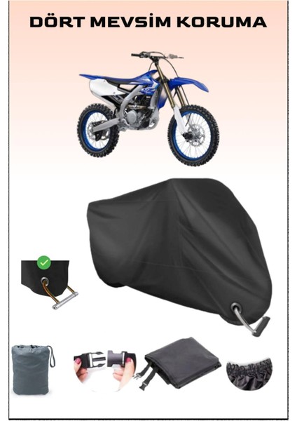 Yamaha Yz 250 F Için Kilit Uyumlu Siyah Motosiklet Branda, Güvenli, Su Geçirmez