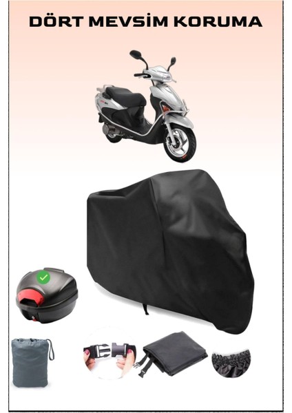 Rks Rs 100 Arka Çanta Uyumlu Siyah Motosiklet Branda Su Geçirmez Dayanıklı Kumaş