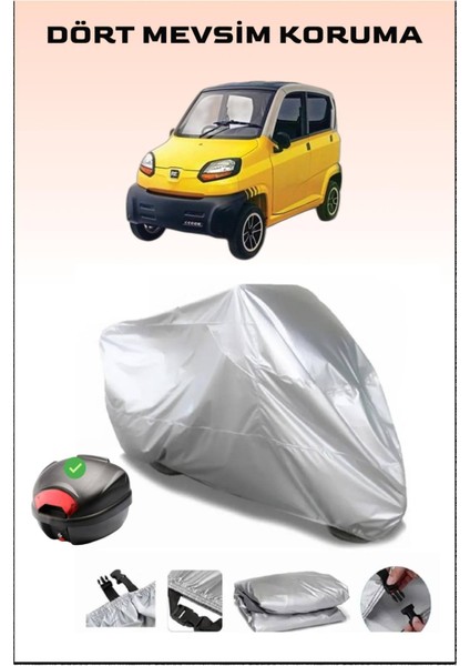 Bajaj Qute Re 60 Arka Çanta Uyumlu Motosiklet Branda Su Geçirmez Dayanıklı Kumaş
