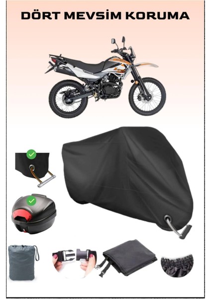 Mondial X-Treme Max 150 Için Arka Çanta Ve Kilit Uyumlu Siyah Motosiklet Branda, Güvenli