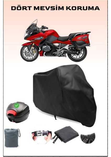 Bmw R 1250 Rt Arka Çanta Uyumlu Siyah Motosiklet Branda Su Geçirmez Dayanıklı Kumaş