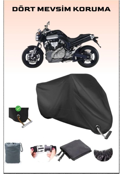 Yamaha Mt-01 Için Kilit Uyumlu Siyah Motosiklet Branda, Güvenli, Su Geçirmez