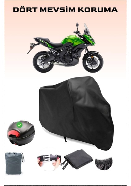 Kawasaki Kle 650 Versys Arka Çanta Uyumlu Siyah Motosiklet Branda Su Geçirmez Dayanıklı Kumaş