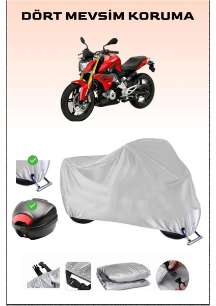 Bmw G 310 R Için Arka Çanta Ve Kilit Uyumlu Gri Motosiklet Branda, Güvenli