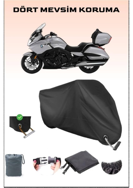 Bmw K 1600 Grand America Için Kilit Uyumlu Siyah Motosiklet Branda, Güvenli, Su Geçirmez