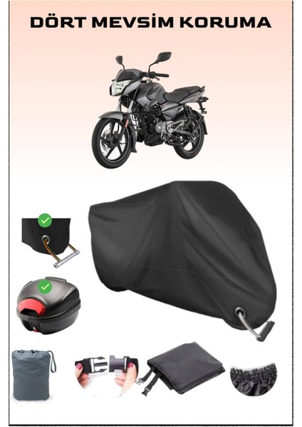 Bajaj Pulsar Ns 125 Için Arka Çanta Ve Kilit Uyumlu Siyah Motosiklet Branda, Güvenli