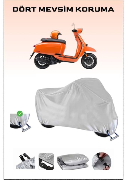 Lambretta V200 Special Için Kilit Uyumlu Motosiklet Branda, Güvenli, Su Geçirmez Dayanıklı Kumaş