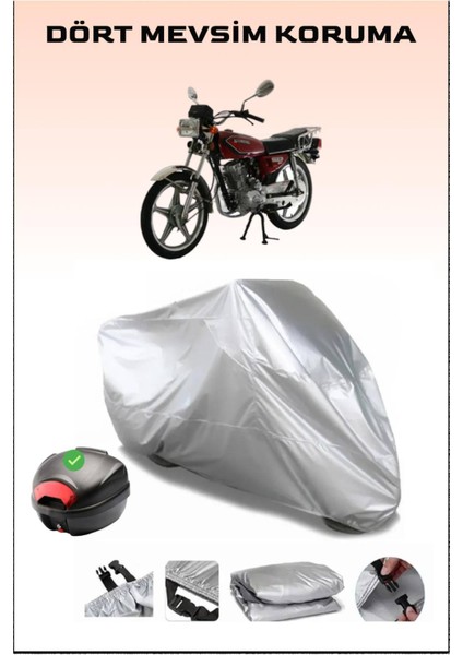 Mondial 125 Mg Sport Arka Çanta Uyumlu Motosiklet Branda Su Geçirmez Dayanıklı Kumaş