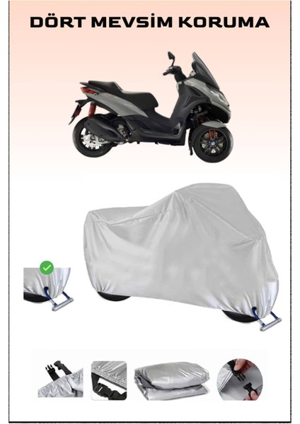 Piaggio Mp3 300 Için Kilit Uyumlu Motosiklet Branda, Güvenli, Su Geçirmez Dayanıklı Kumaş