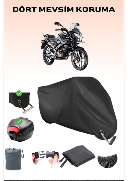 Bajaj Pulsar As 150 Için Arka Çanta Ve Kilit Uyumlu Siyah Motosiklet Branda, Güvenli
