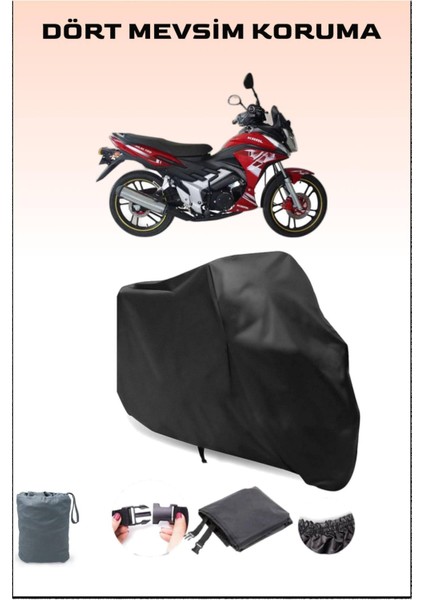 Kral Motor Kr-100-16 Uyumlu Siyah Motorsiklet Branda, Motor Örtüsü