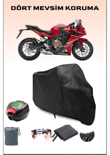 Honda Cbr 650 F Arka Çanta Uyumlu Siyah Motosiklet Branda Su Geçirmez Dayanıklı Kumaş